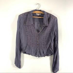 1970’s Karavan Indian Chiffon Embroidered Blouse